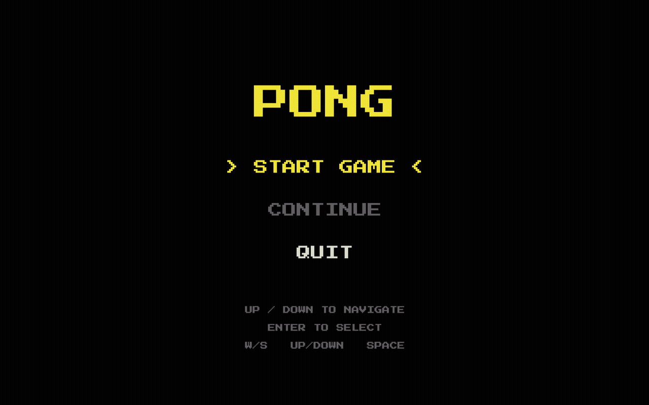 Pong menu